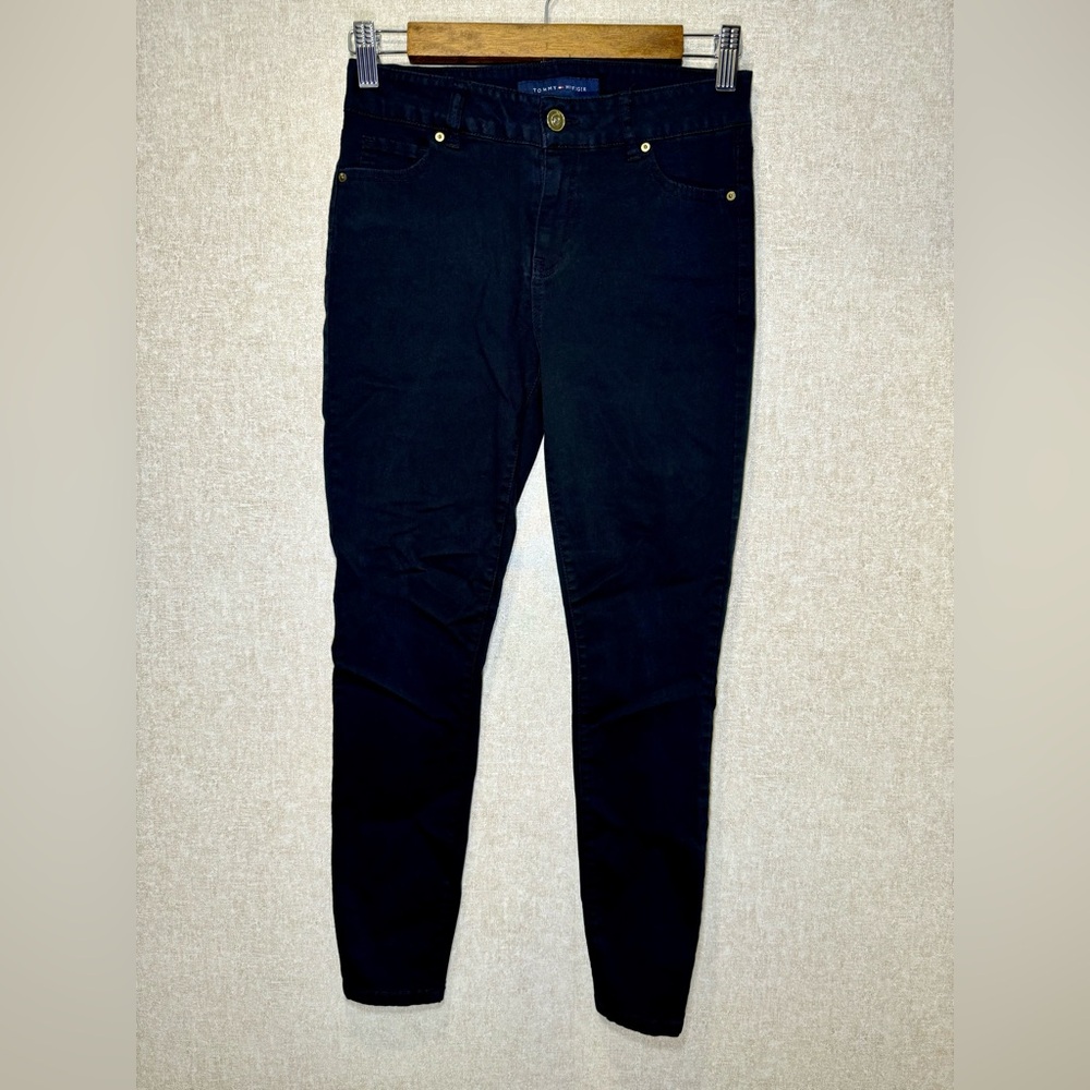Tommy Hilfiger Black Madison Skinny Ankle Pants Preppy Jeans Size 2
